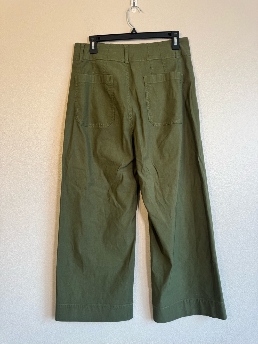 Maeve The Colette High Waist Wide Leg Cropped Pant in Green - 31 - Picture 5 of 5